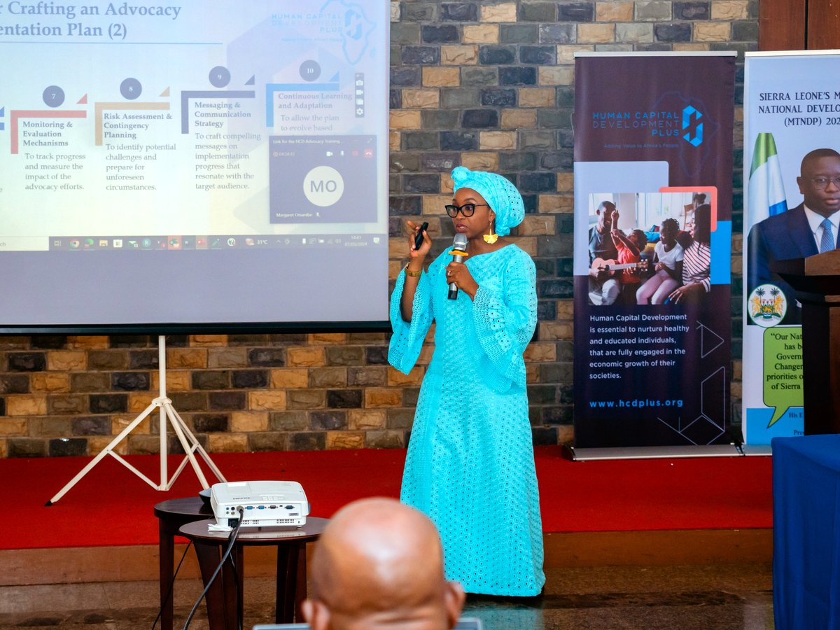 Dr. Yakama Manty Jones speaking at a Human Capital Development event, Sierra Leone